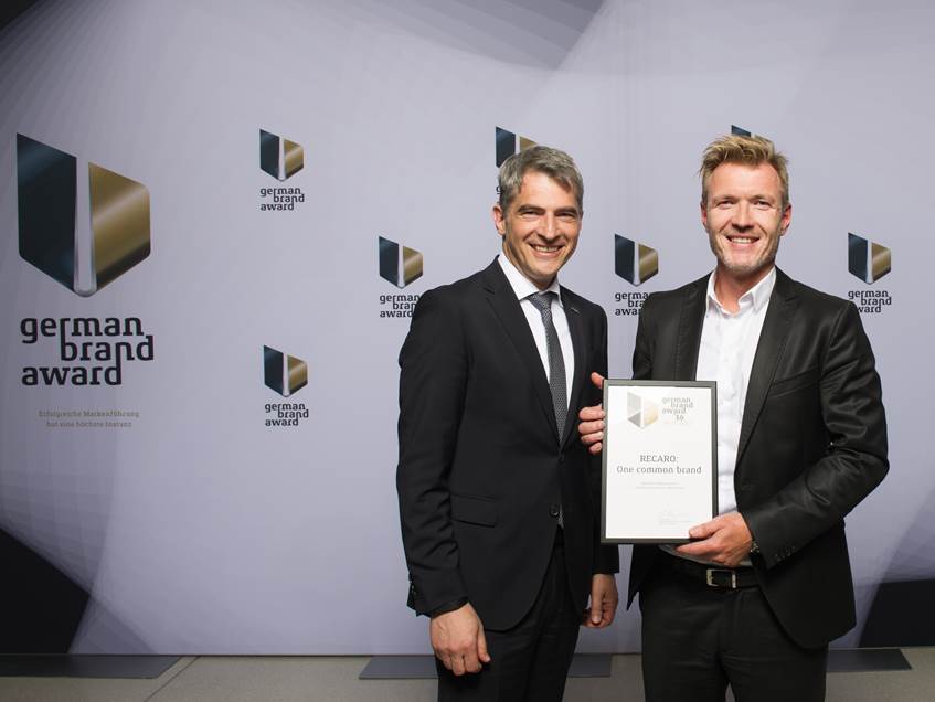 German Brand Award 2016 for Recaro Holding - RECARO